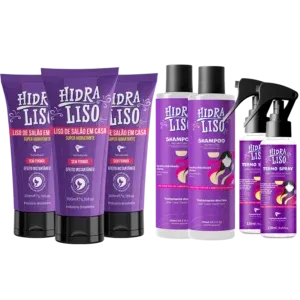 Hidraliso Progressiva Sem Formol - 3 Unidades + 2 Shampoos + 2 Termo Sprays