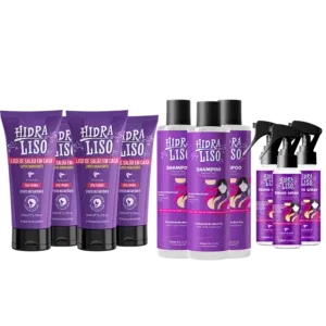 Hidraliso Progressiva Sem Formol - 4 Unidades + 3 Shampoos + 3 Termo Sprays