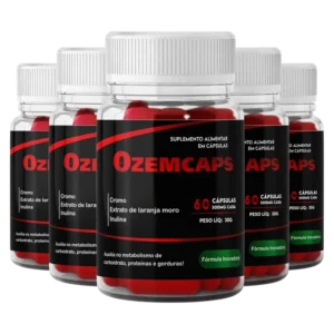 Ozemcaps - Suplemento Detox Vermelho Natural - 5 Potes